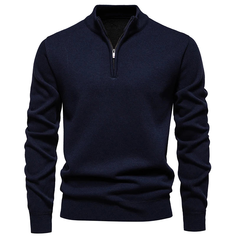 AB - Prestige Zip-Up Kitted Sweater